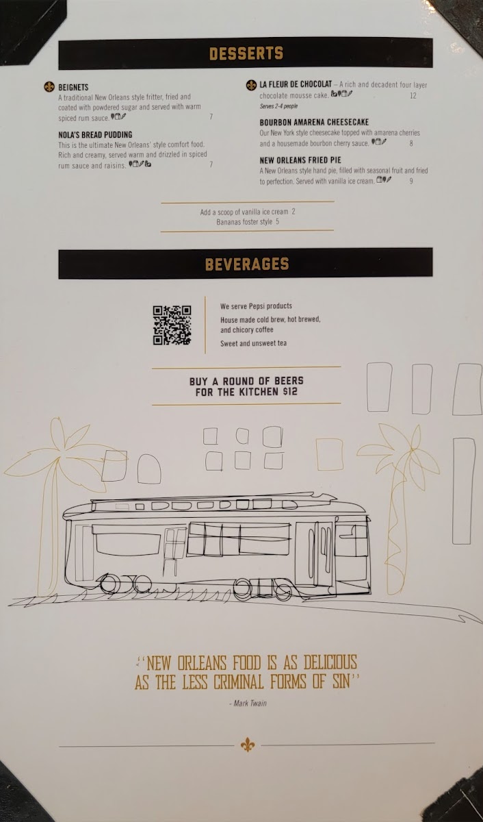 Nola's ...Creole & Cocktails Menu - Image 1